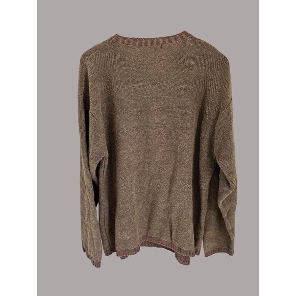 Vintage Express Mens Brown Button Henley Sweater Size XL Cotton Ramie Blend - Picture 6 of 9